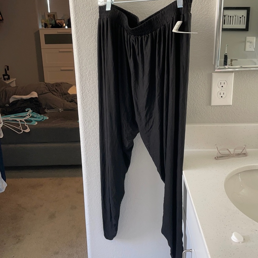 Black elastic cover up pants